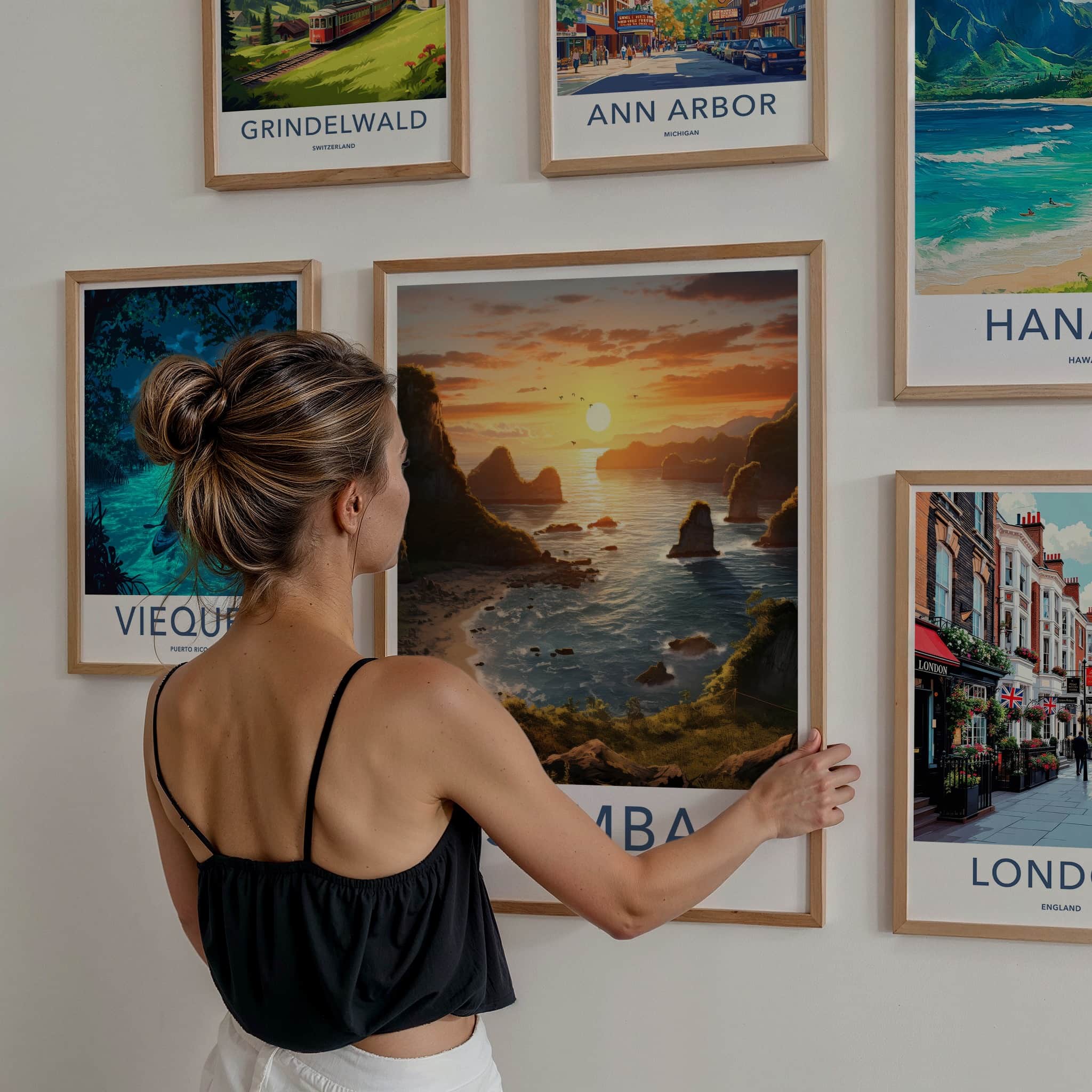 Sumba Poster - Indonesia Travel Art - Rocky Island Sunset Home Decor