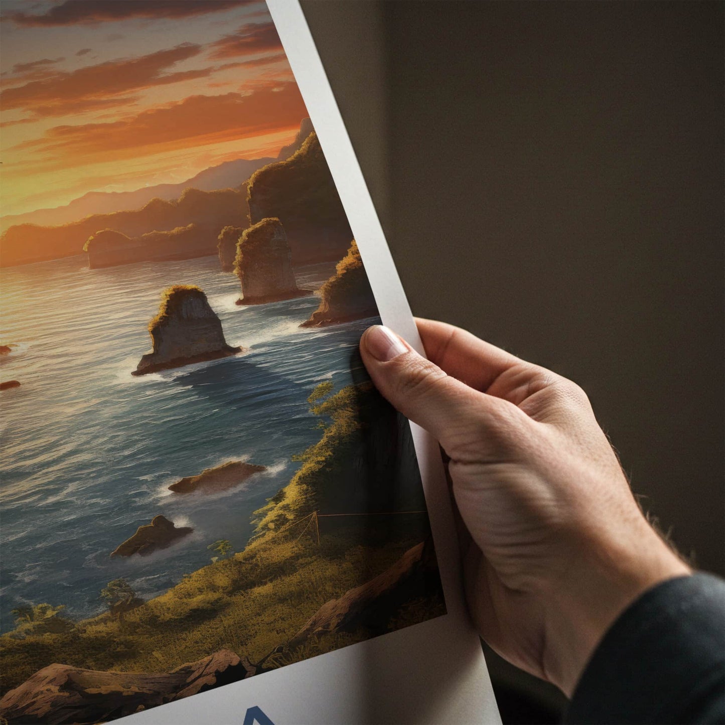 Sumba Poster - Indonesia Travel Art - Rocky Island Sunset Home Decor