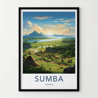 Sumba Poster - Indonesia Travel Art - Sunrise River Village Home Decor