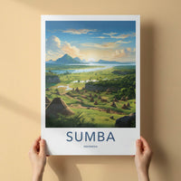 Sumba Poster - Indonesia Travel Art - Sunrise River Village Home Decor