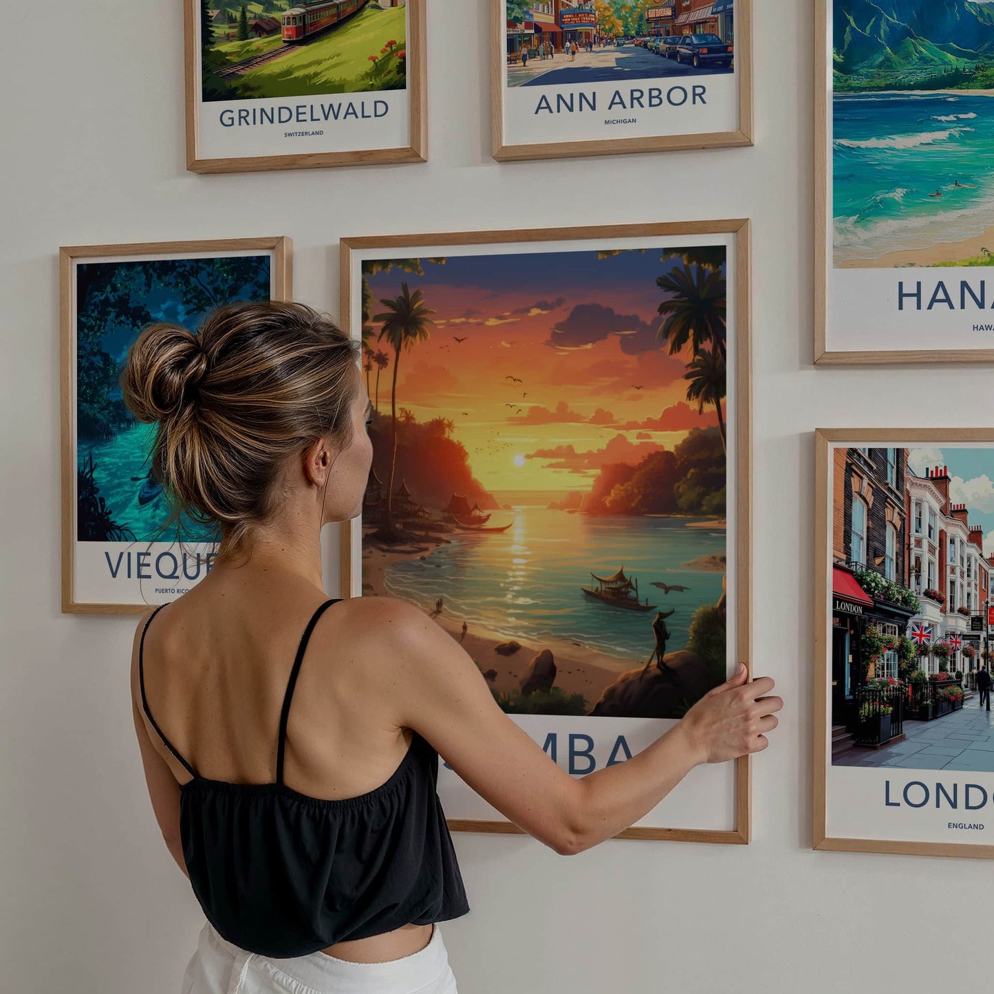 Sumba Poster - Indonesia Travel Art - Tropical Beach Sunset Home Decor
