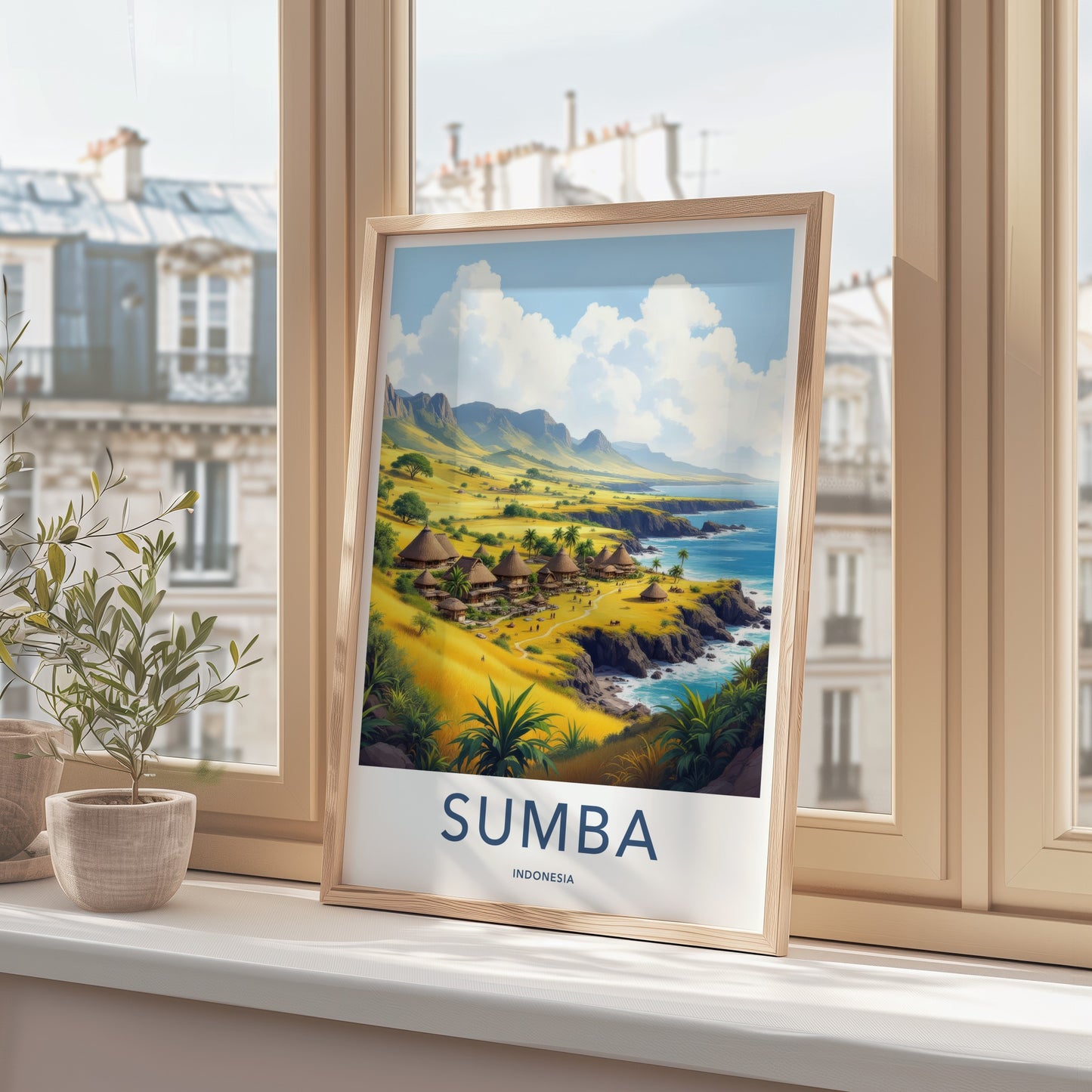 Sumba Poster - Indonesia Travel Art - Tropical Island Village Home Decor