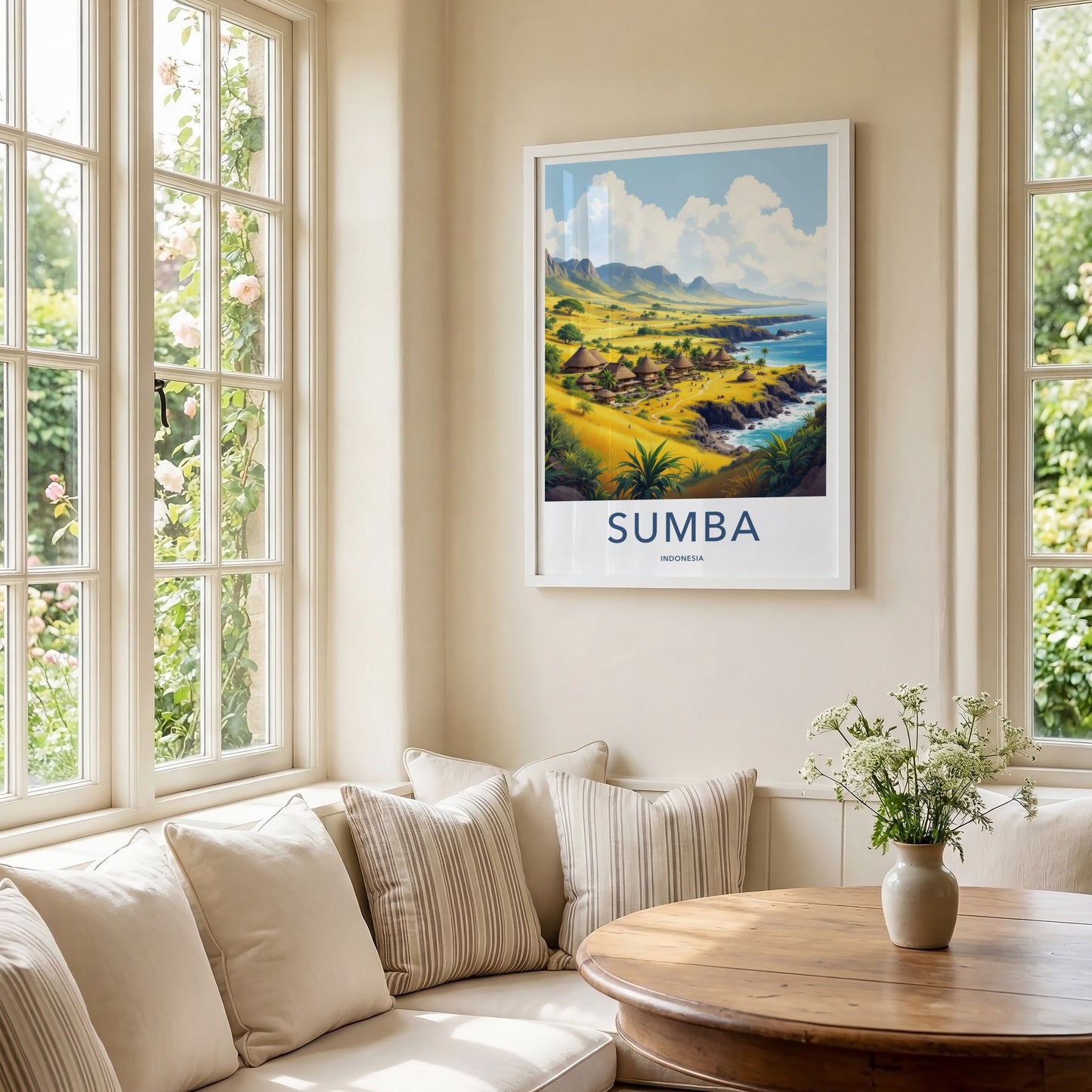 Sumba Poster - Indonesia Travel Art - Tropical Island Village Home Decor