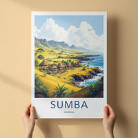 Sumba Poster - Indonesia Travel Art - Tropical Island Village Home Decor