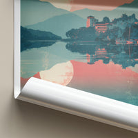 Sun Moon Lake Poster - Taiwan Travel Art - Serene Water Reflections Home Decor