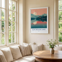 Sun Moon Lake Poster - Taiwan Travel Art - Serene Water Reflections Home Decor