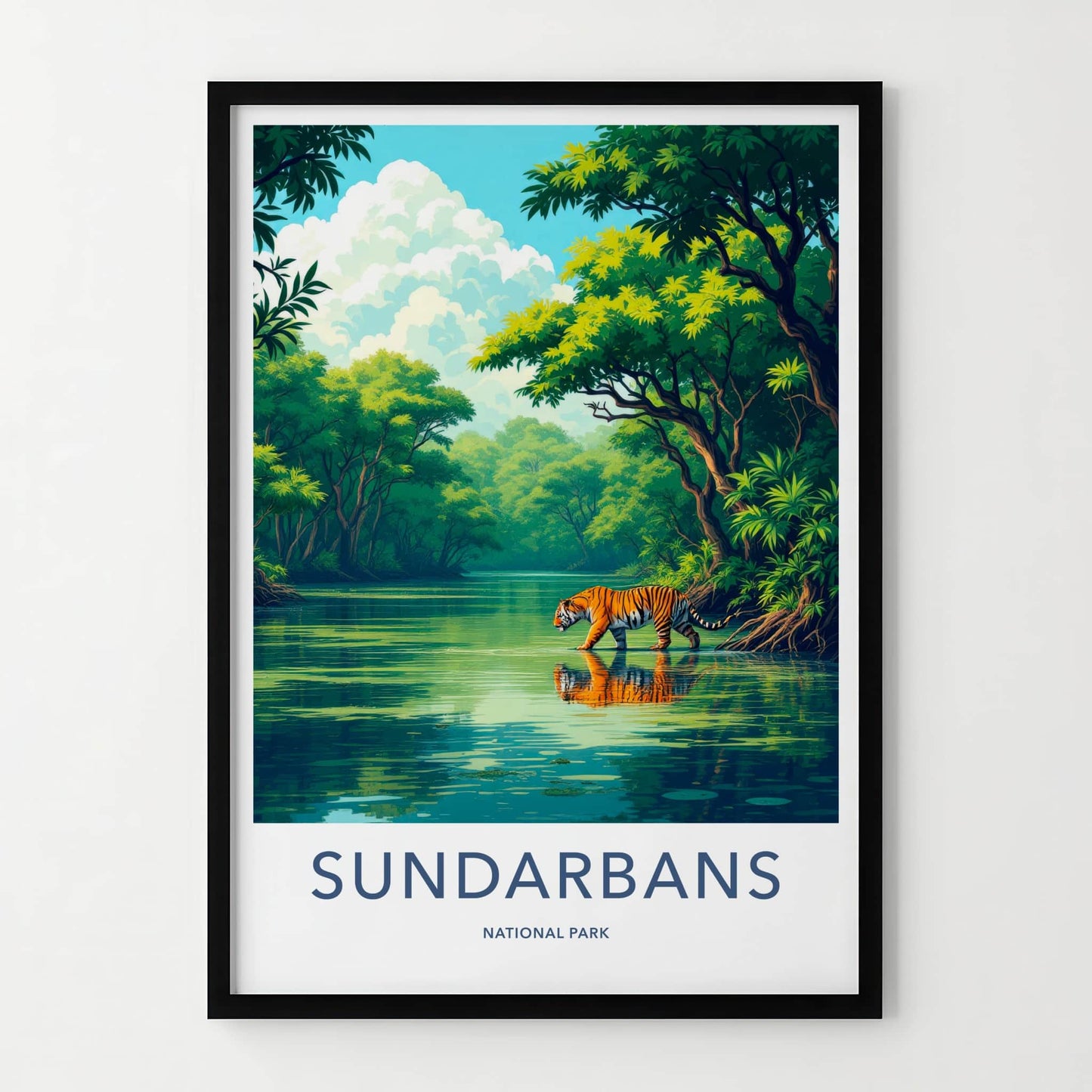 Sundarbans National Park Poster - India Travel Art - West Bengal Tiger Home Decor