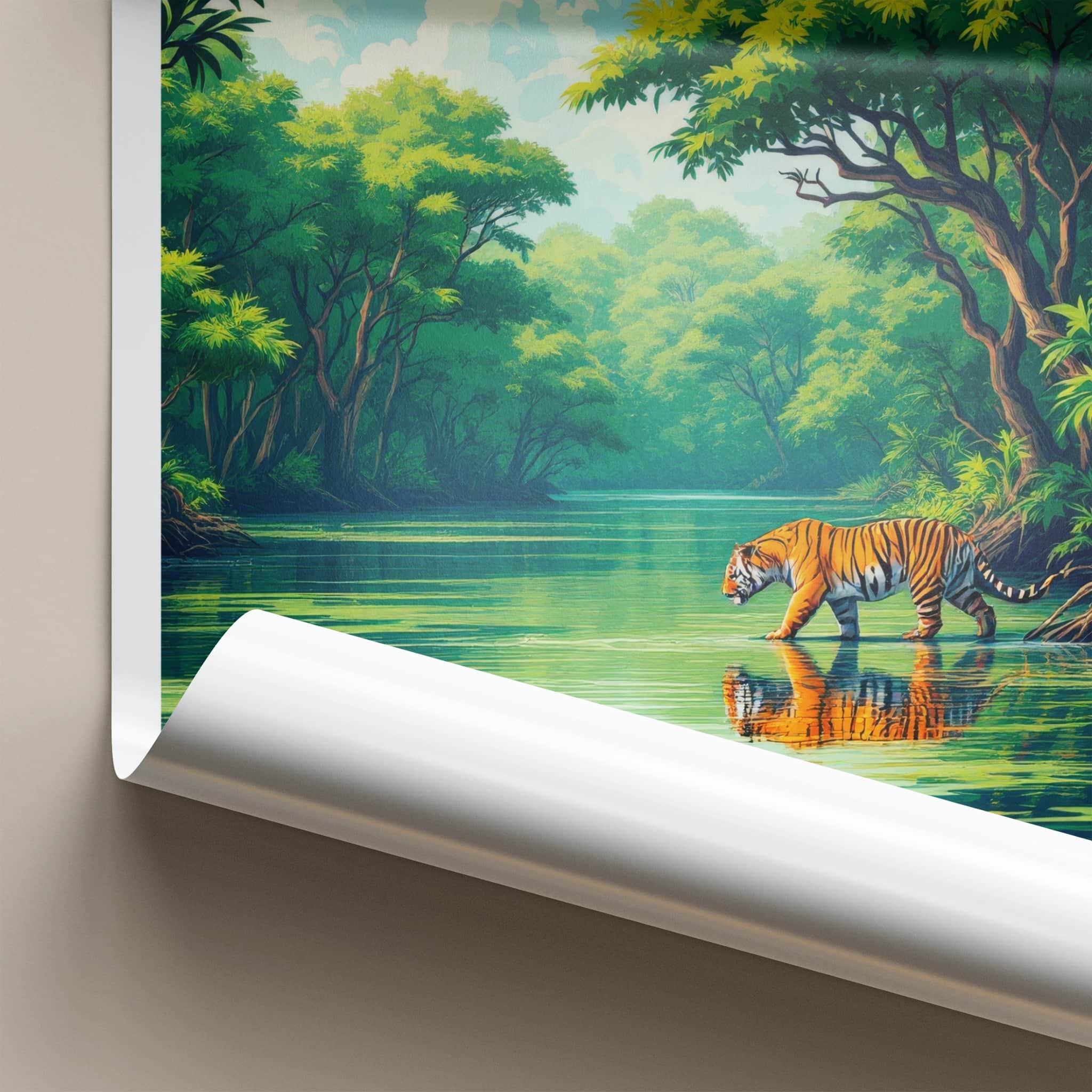 Sundarbans National Park Poster - India Travel Art - West Bengal Tiger Home Decor