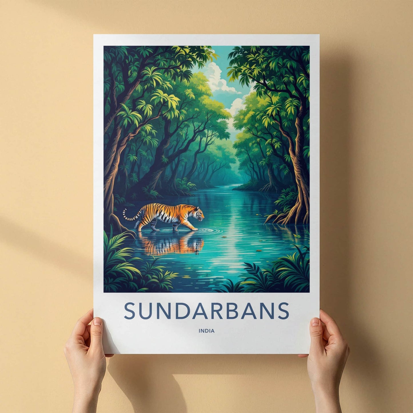 Sundarbans Poster - India Travel Art - West Bengal Tiger Asia Decor