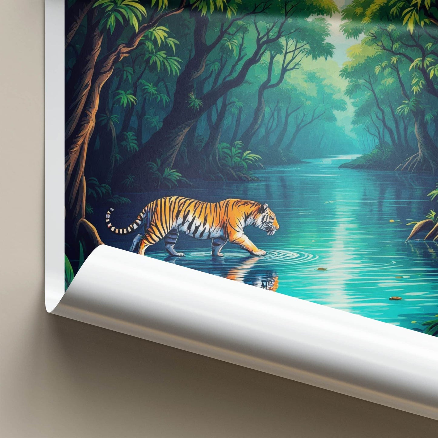 Sundarbans Poster - India Travel Art - West Bengal Tiger Asia Decor