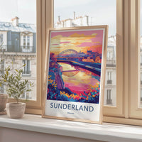 Sunderland Poster - England Travel Art - Vibrant Cityscape River Home Decor