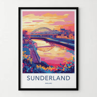 Sunderland Poster - England Travel Art - Vibrant Cityscape River Home Decor
