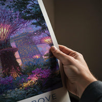 Supertree Grove Poster - Singapore Art Print - Vibrant Supertrees Night Home Decor