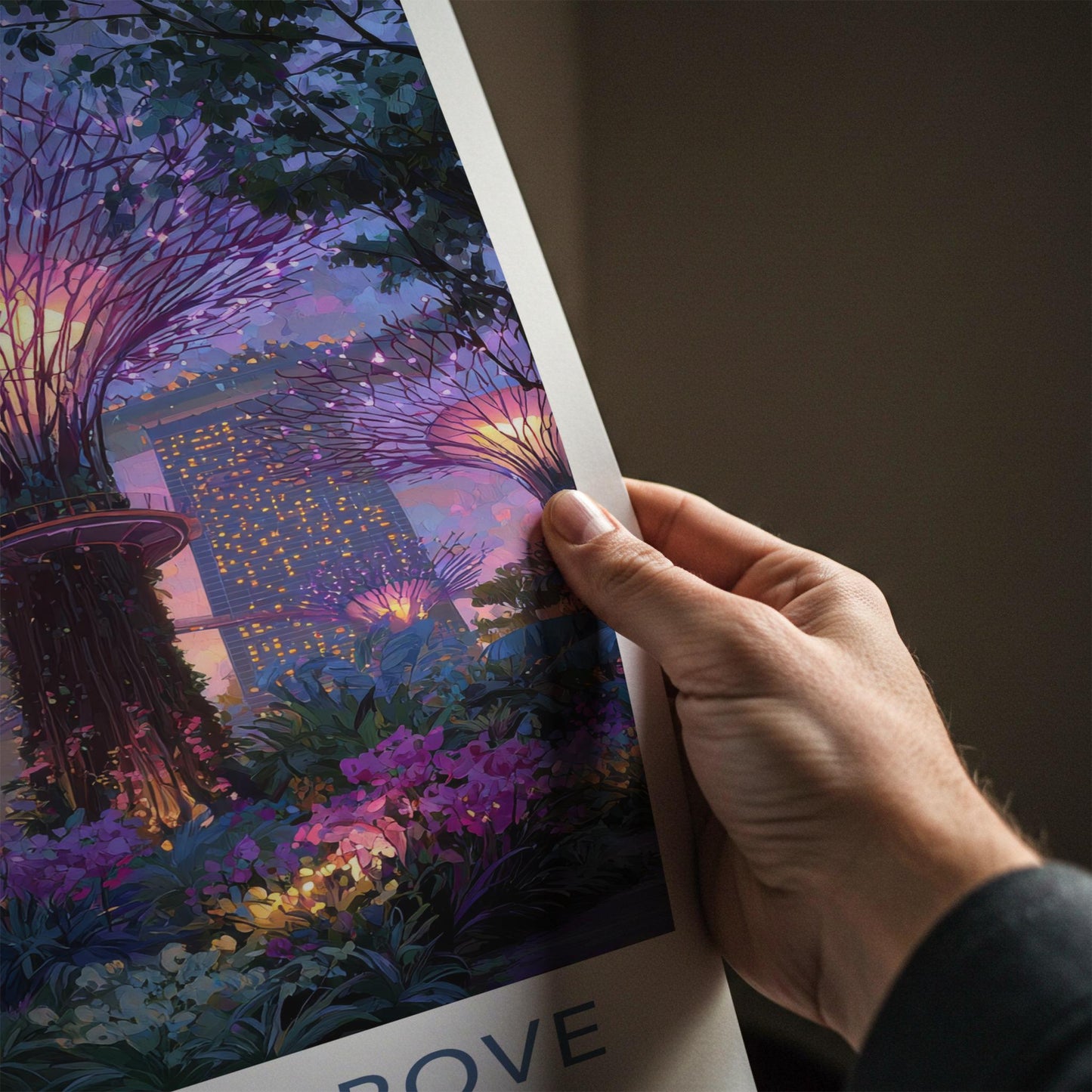 Supertree Grove Poster - Singapore Art Print - Vibrant Supertrees Night Home Decor