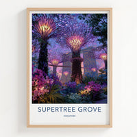 Supertree Grove Poster - Singapore Art Print - Vibrant Supertrees Night Home Decor