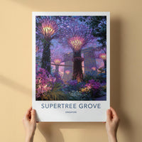 Supertree Grove Poster - Singapore Art Print - Vibrant Supertrees Night Home Decor