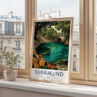 Surajkund Poster - India Travel Art - Peacocks Green Waters Gallery Art