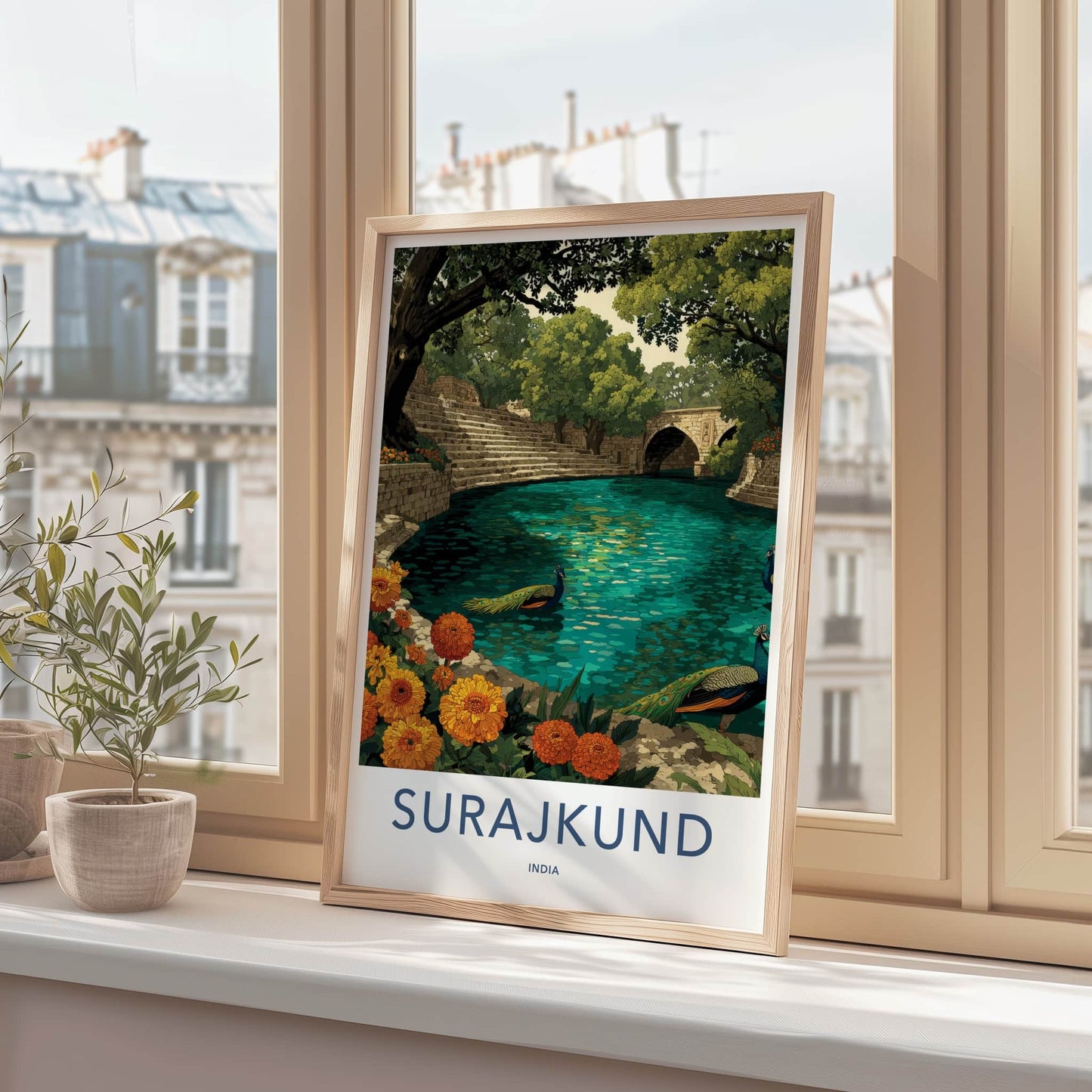 Surajkund Poster - India Travel Art - Peacocks Green Waters Gallery Art