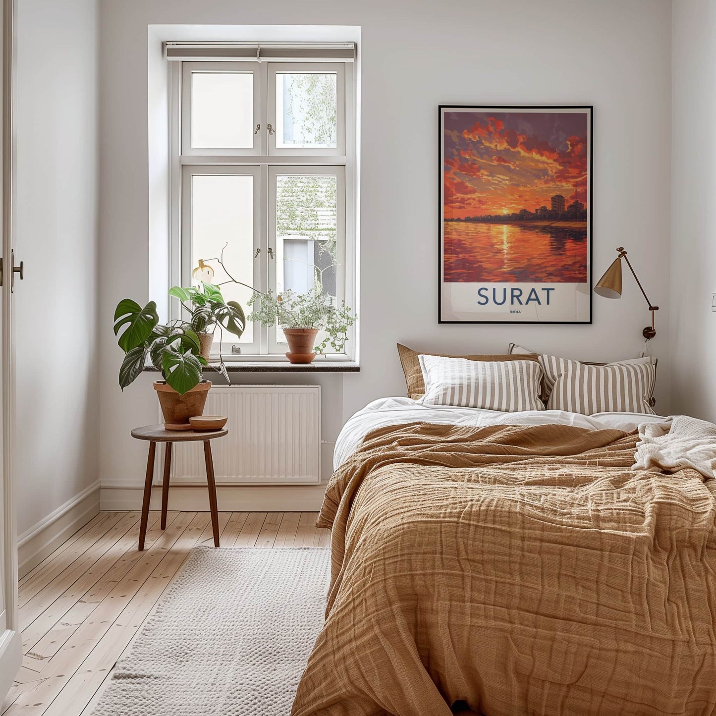Surat Poster - India Art Print - Gujarat Fiery Sunset City Gallery Art