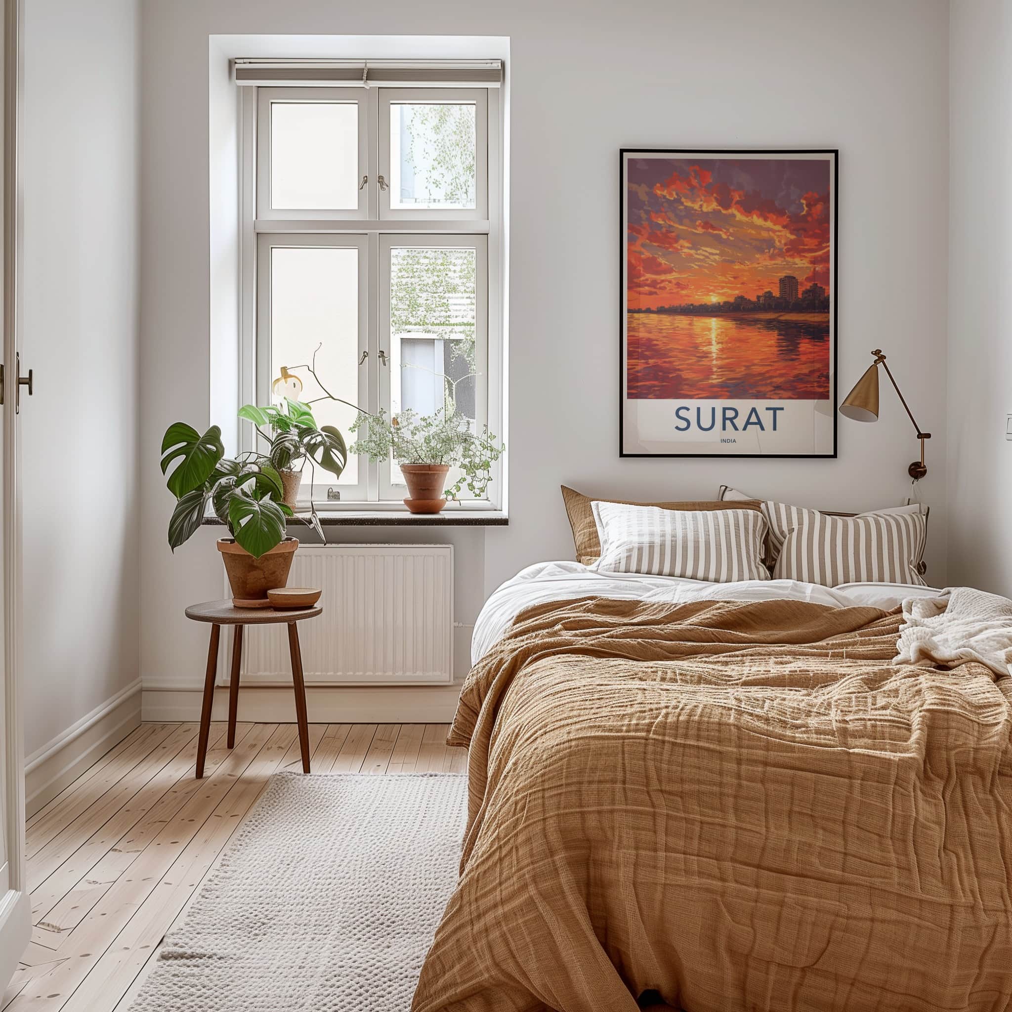 Surat Poster - India Art Print - Gujarat Fiery Sunset City Gallery Art
