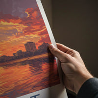 Surat Poster - India Art Print - Gujarat Fiery Sunset City Gallery Art