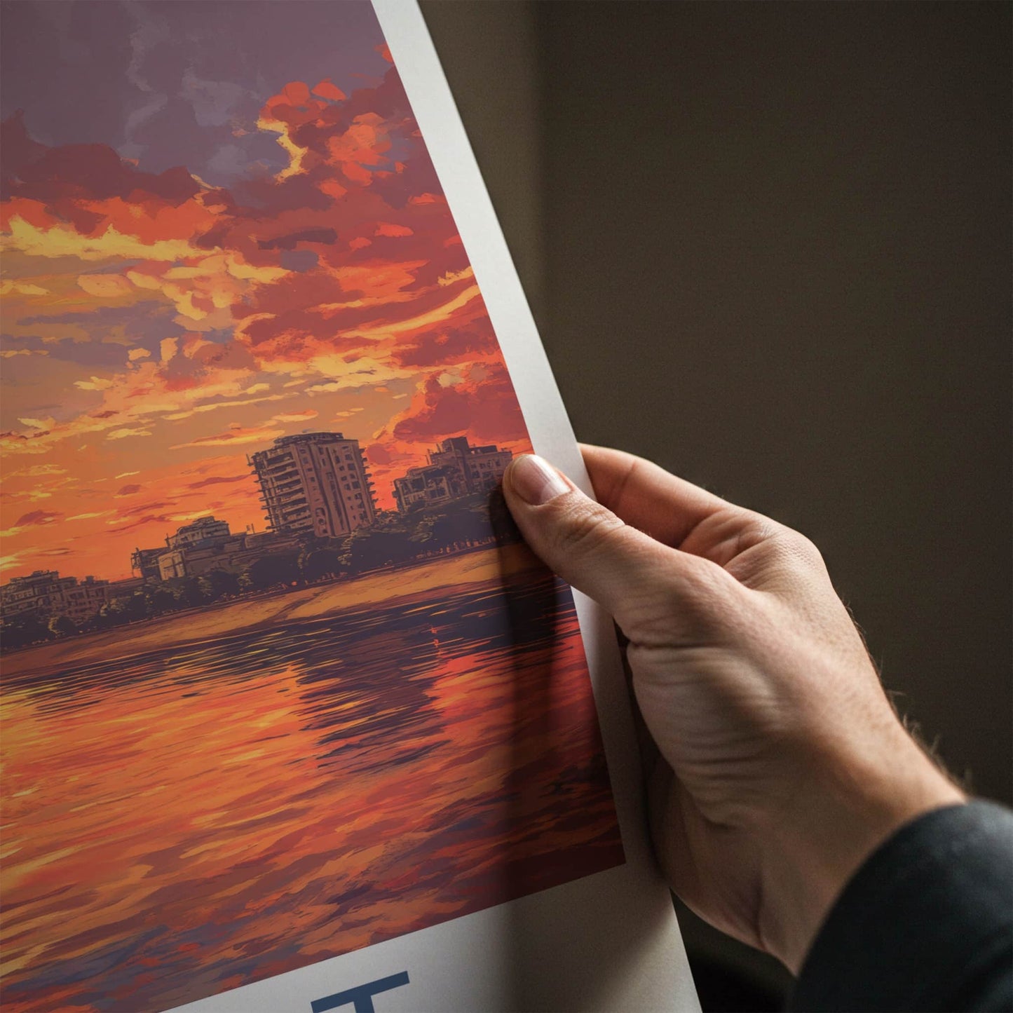 Surat Poster - India Art Print - Gujarat Fiery Sunset City Gallery Art