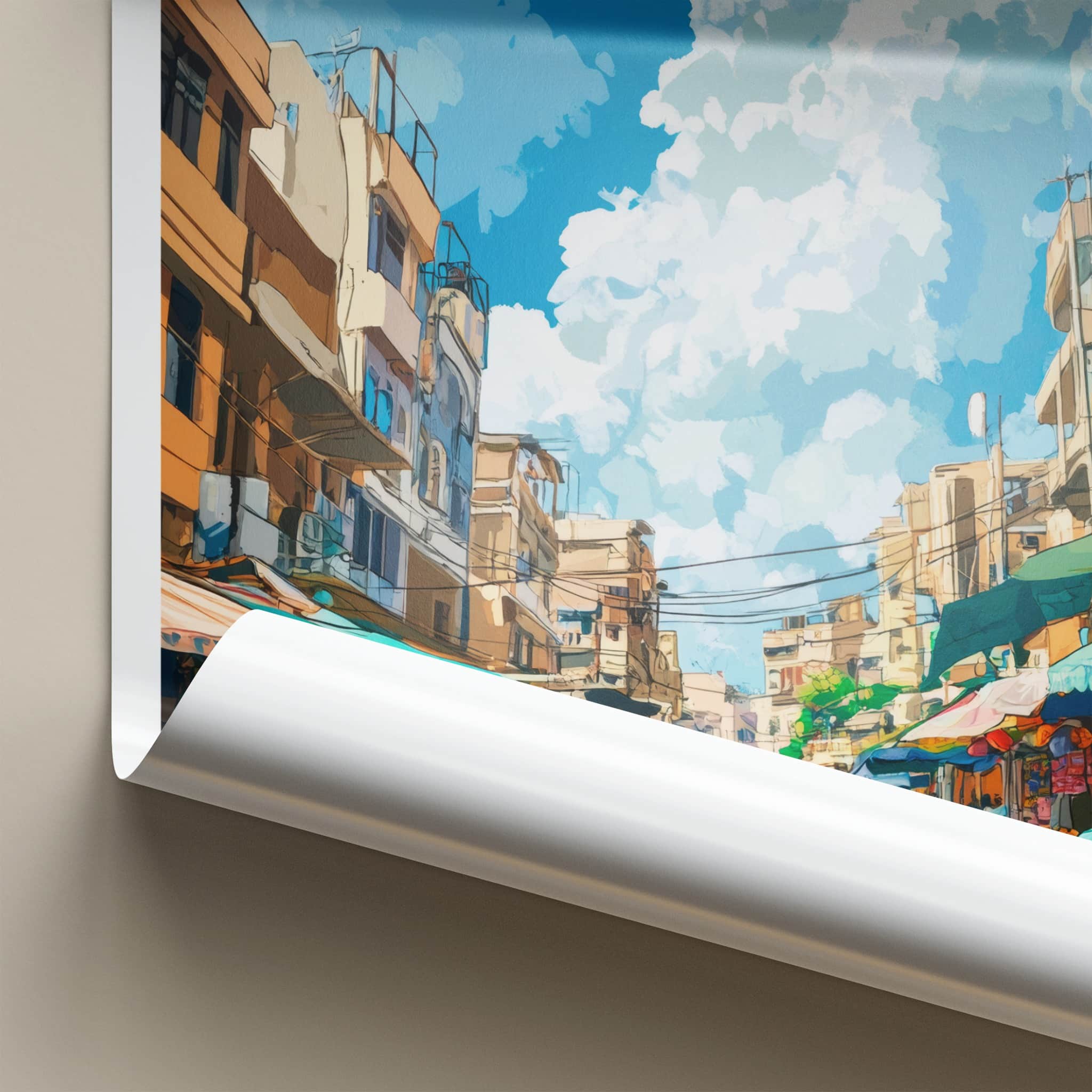 Surat Poster - India Travel Art - Gujarat Street Market Home Decor