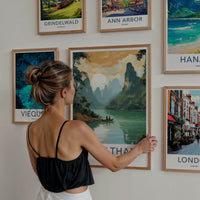 Surat Thani Poster - Thailand Travel Art - Karst River Scenic Wall Decor