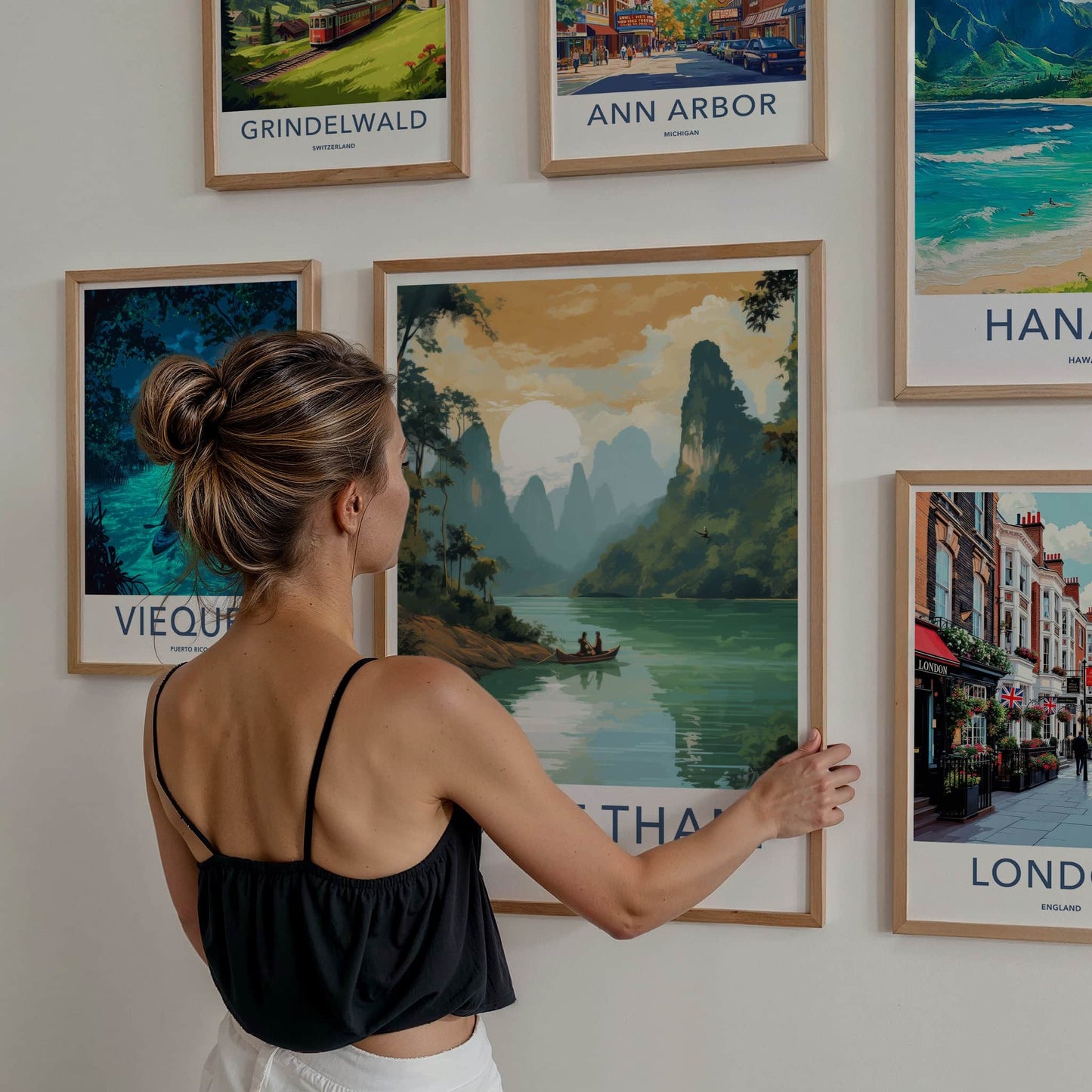 Surat Thani Poster - Thailand Travel Art - Karst River Scenic Wall Decor