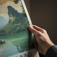 Surat Thani Poster - Thailand Travel Art - Karst River Scenic Wall Decor