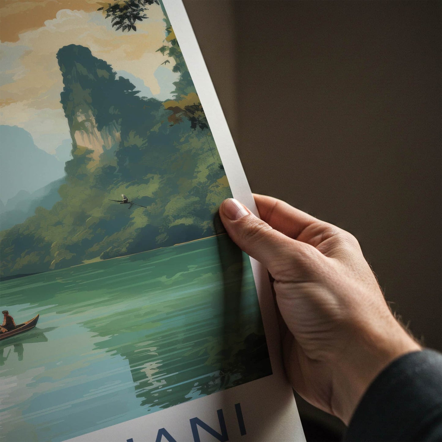 Surat Thani Poster - Thailand Travel Art - Karst River Scenic Wall Decor