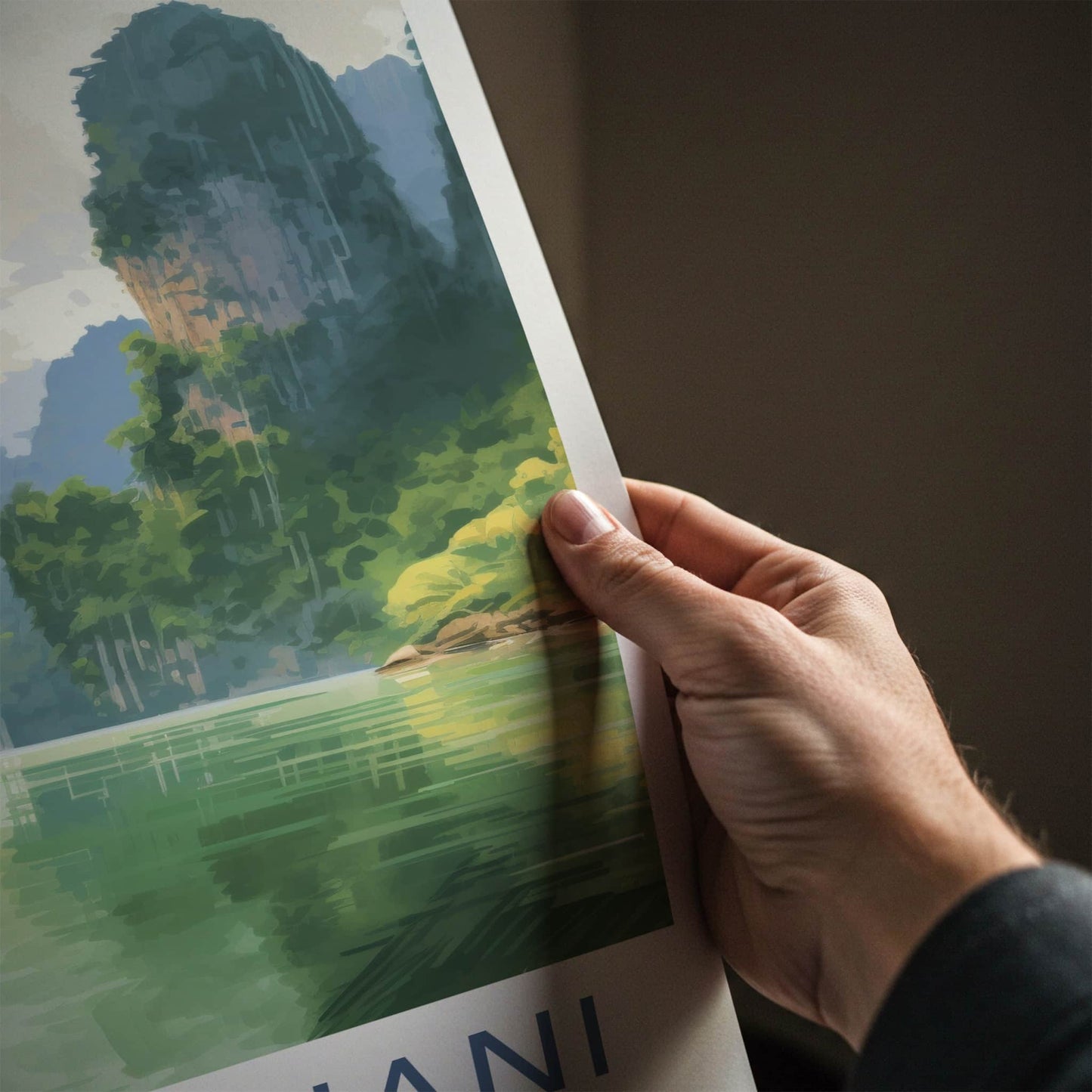 Surat Thani Poster - Thailand Travel Art - Limestone Karst Scenery Home Decor
