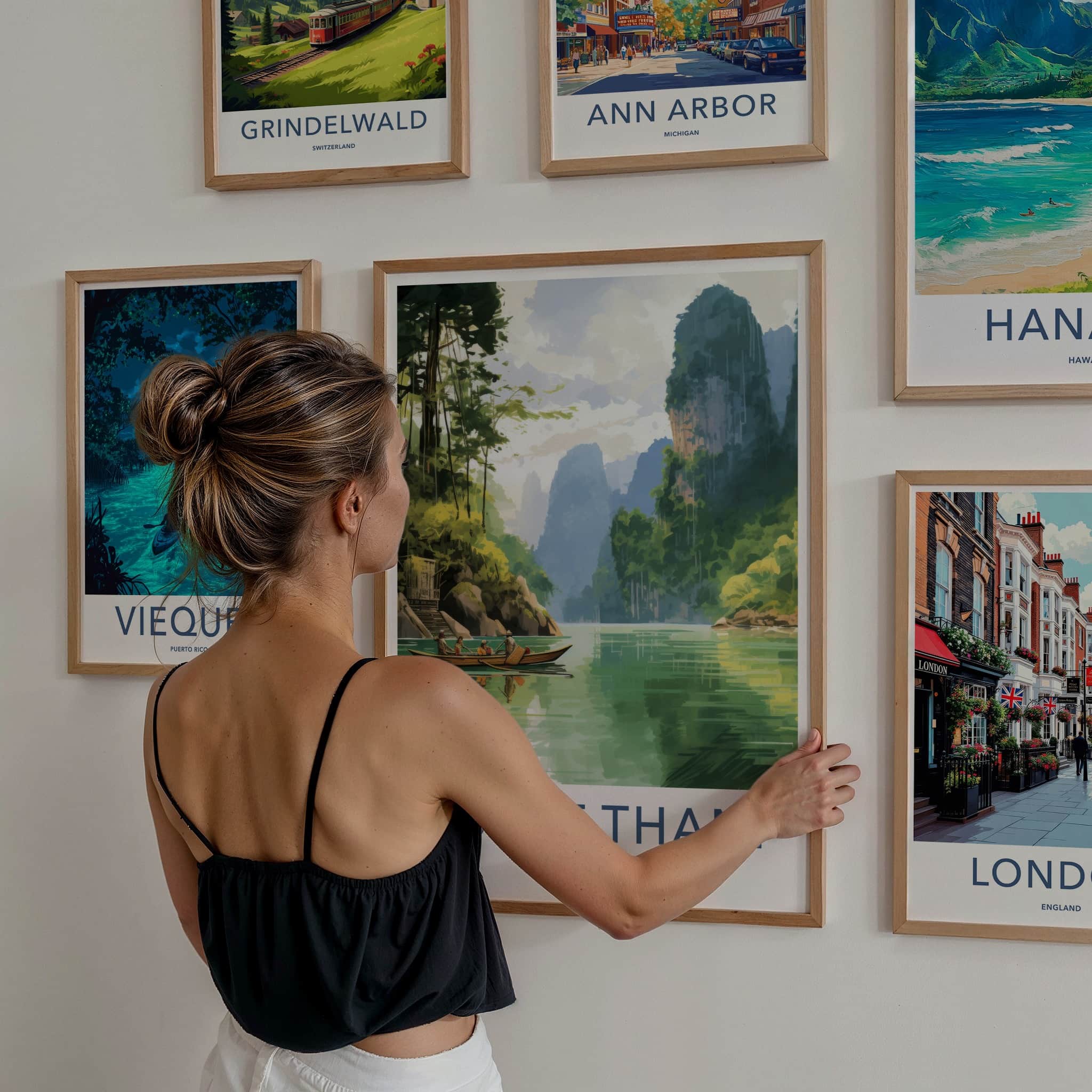 Surat Thani Poster - Thailand Travel Art - Limestone Karst Scenery Home Decor