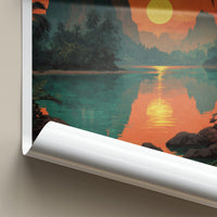 Surat Thani Poster - Thailand Travel Art - Vibrant Sunset Reflections Home Decor