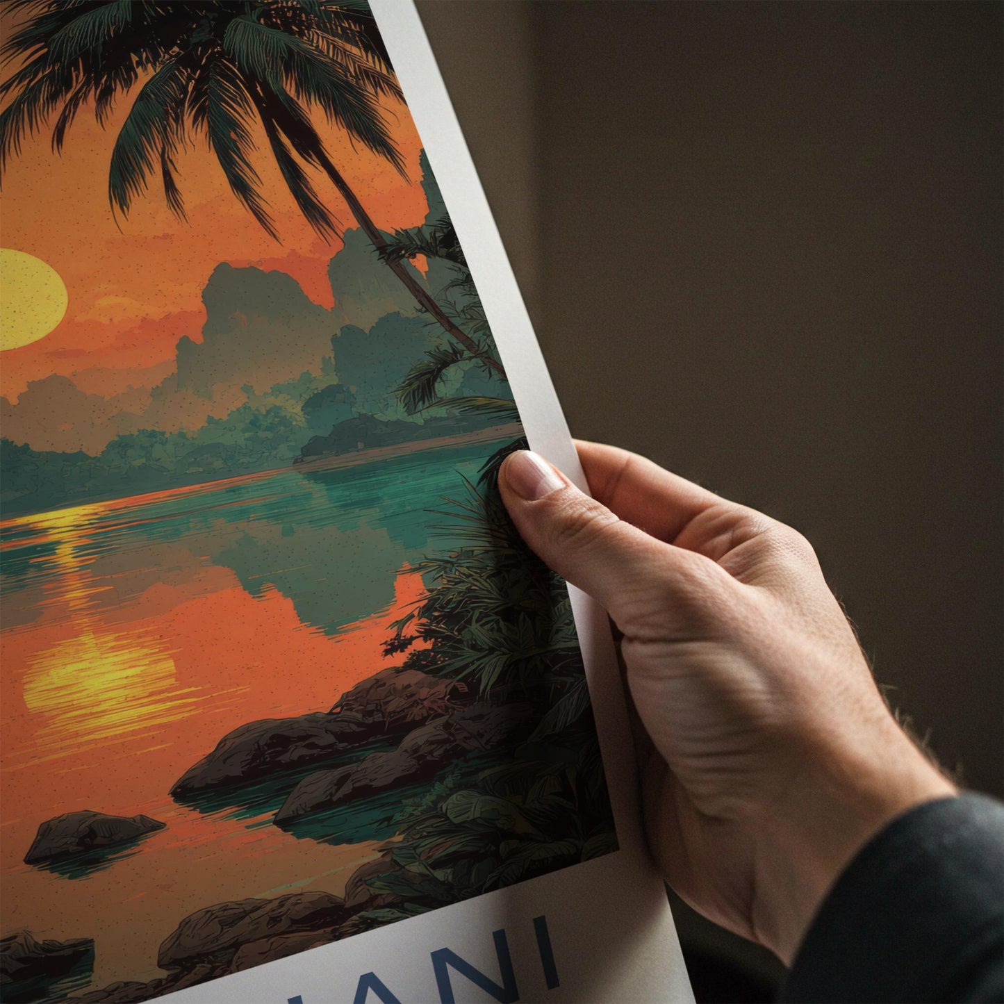 Surat Thani Poster - Thailand Travel Art - Vibrant Sunset Reflections Home Decor