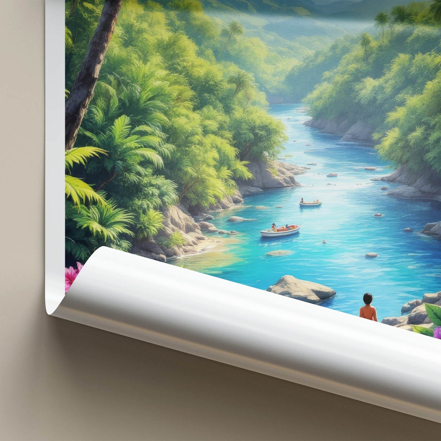 Surigao Del Sur Poster - Philippines Framed Art - Tropical River Scene Home Decor