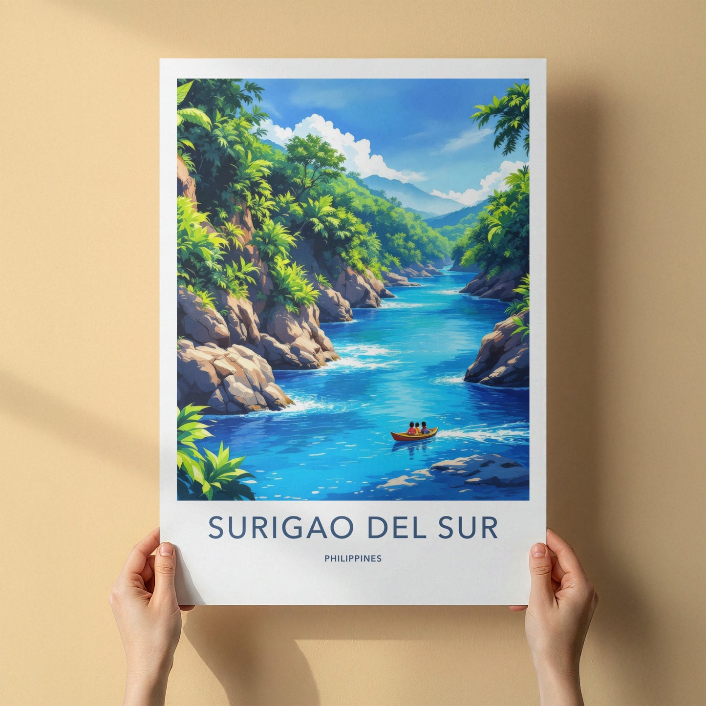 Surigao Del Sur Poster - Philippines Travel Print - Lush River Valley Wall Decor