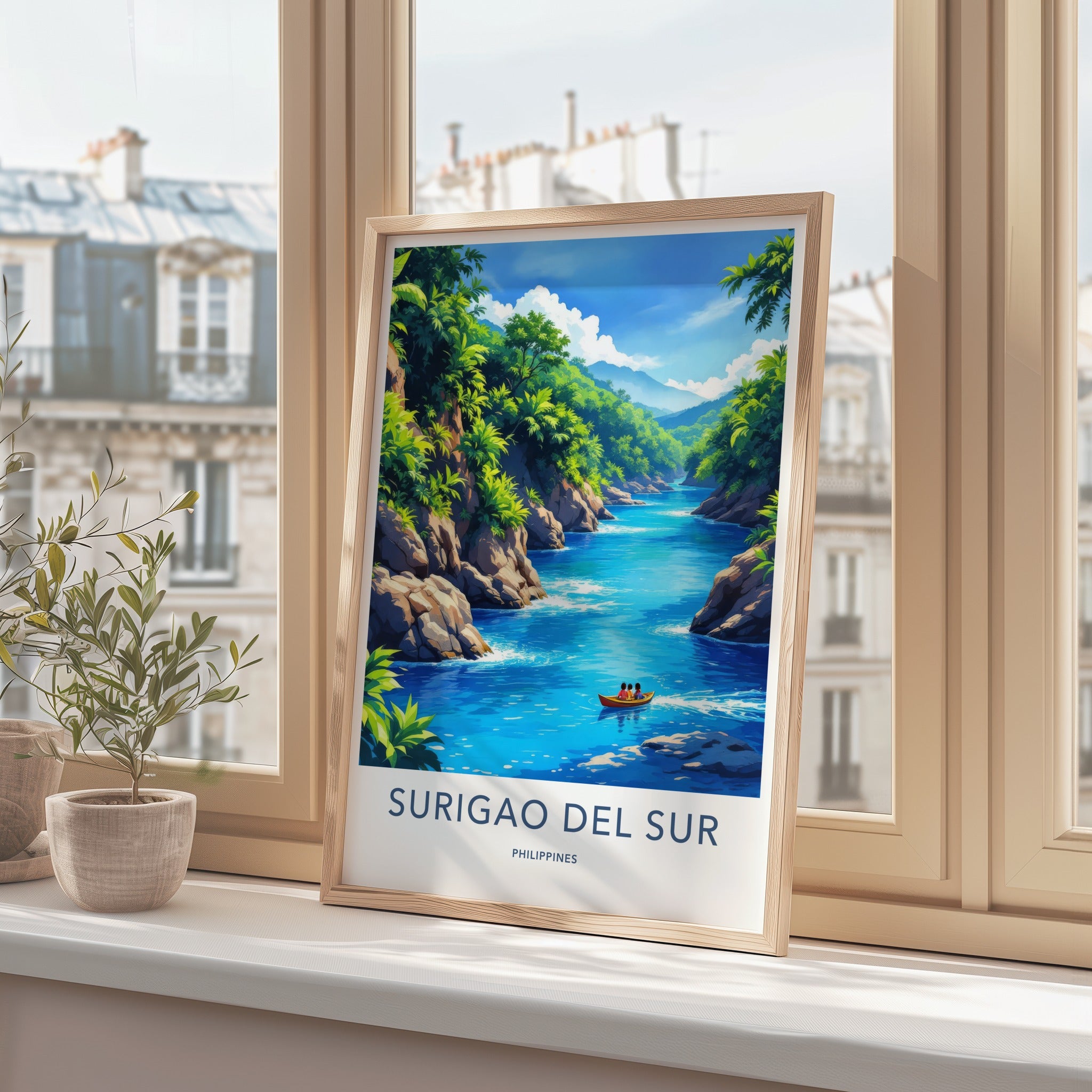 Surigao Del Sur Poster - Philippines Travel Print - Lush River Valley Wall Decor
