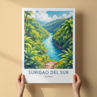 Surigao Del Sur Poster - Philippines Wall Art - Lush Green River Art Print