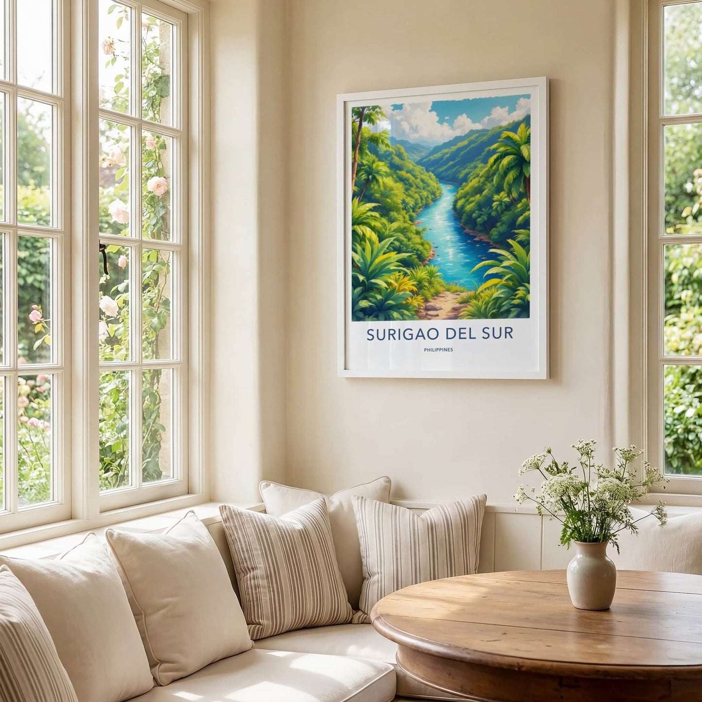 Surigao Del Sur Poster - Philippines Wall Art - Lush Green River Art Print