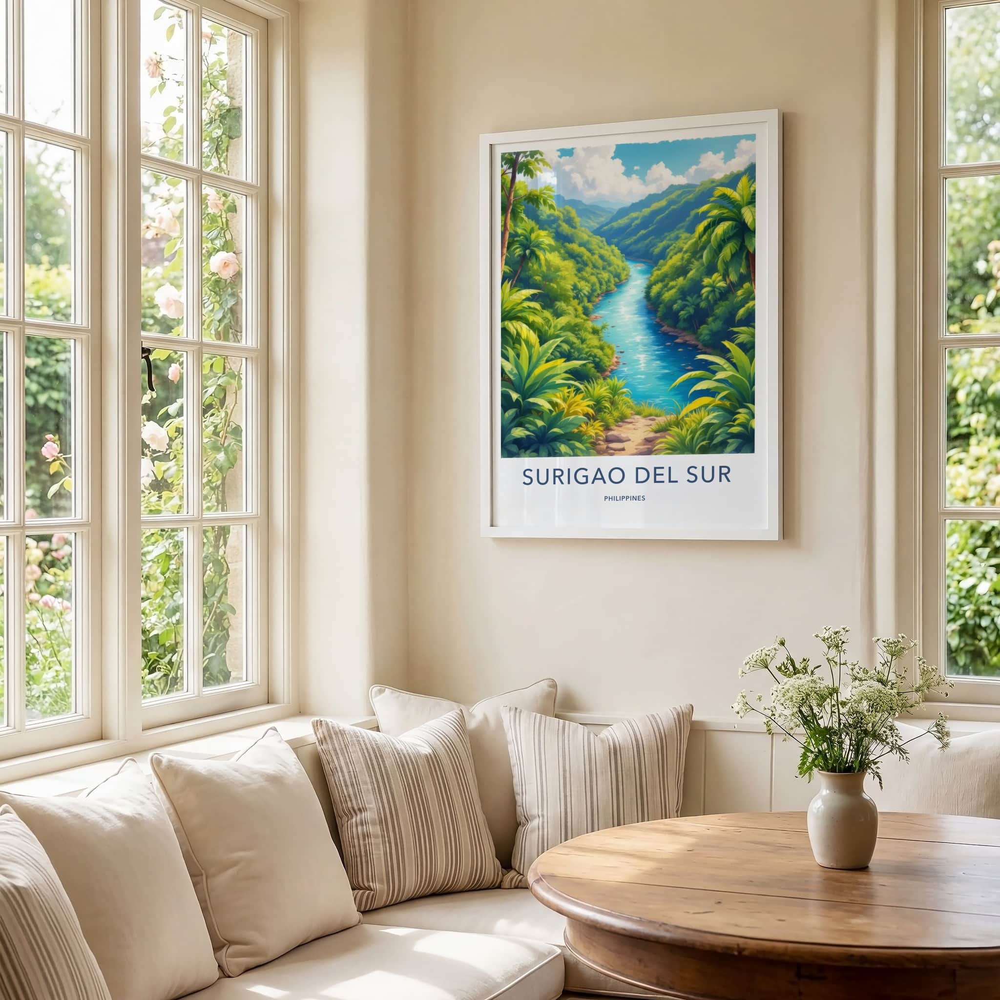 Surigao Del Sur Poster - Philippines Wall Art - Lush Green River Art Print