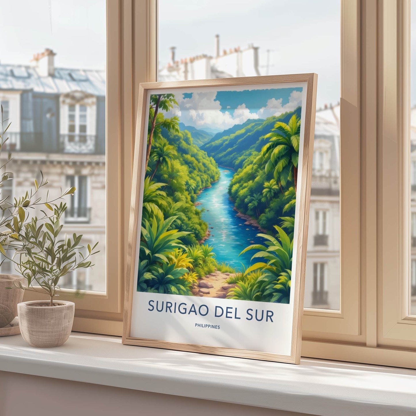 Surigao Del Sur Poster - Philippines Wall Art - Lush Green River Art Print