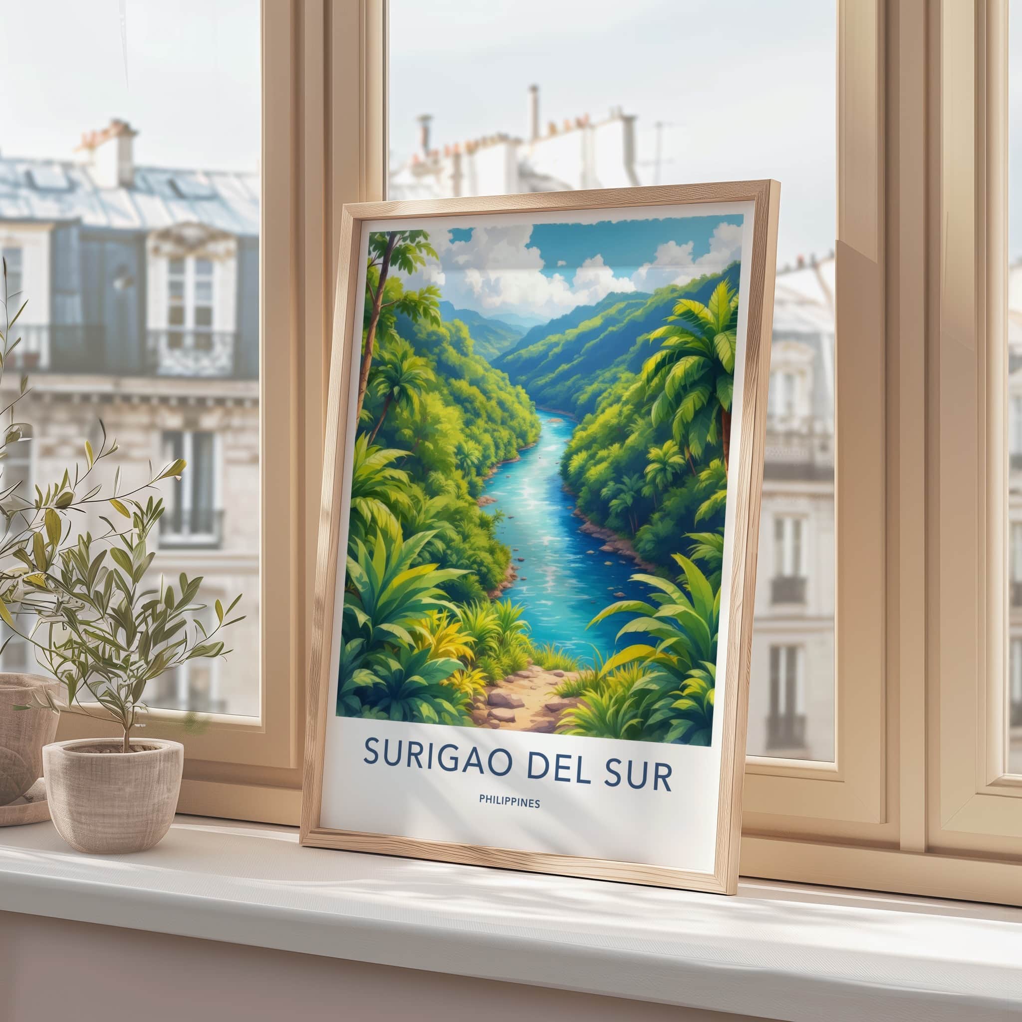 Surigao Del Sur Poster - Philippines Wall Art - Lush Green River Art Print