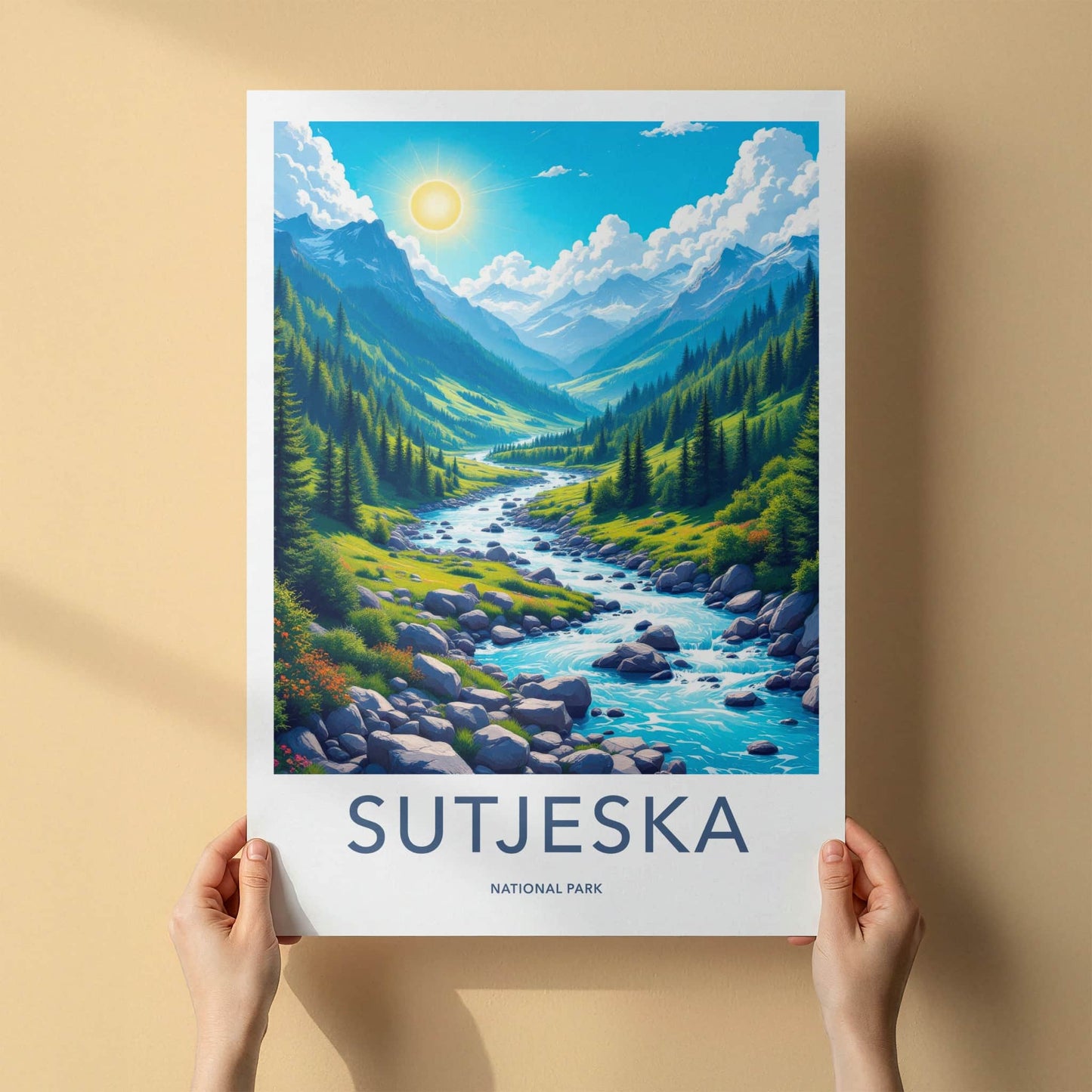Sutjeska National Park Poster - Bosnia and Herzegovina Fine Art - Blue River Flow Gift