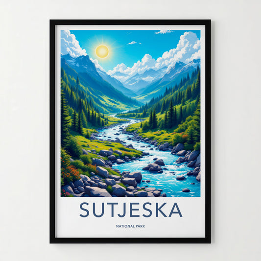 Sutjeska National Park Poster - Bosnia and Herzegovina Fine Art - Blue River Flow Gift