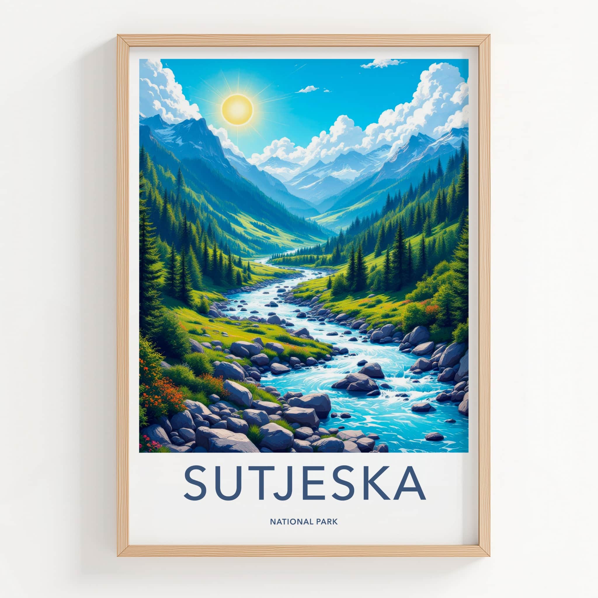 Sutjeska National Park Poster - Bosnia and Herzegovina Fine Art - Blue River Flow Gift