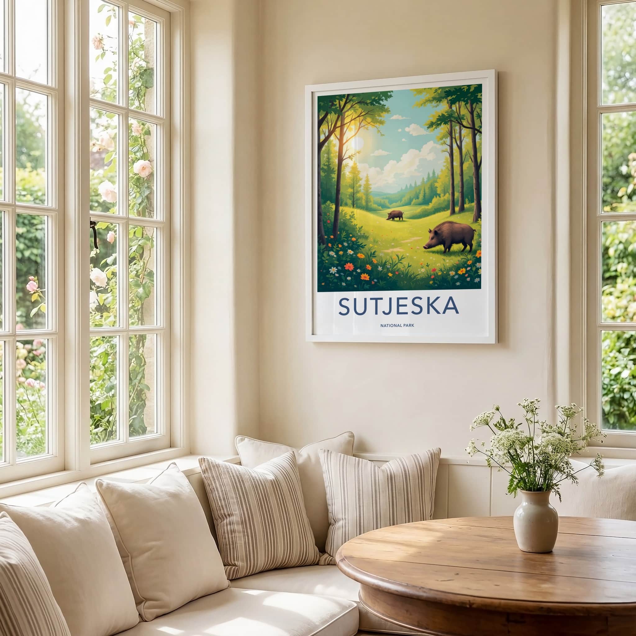 Sutjeska National Park Poster - Bosnia And Herzegovina Wall Art - Sunny Forest Boars Home Decor