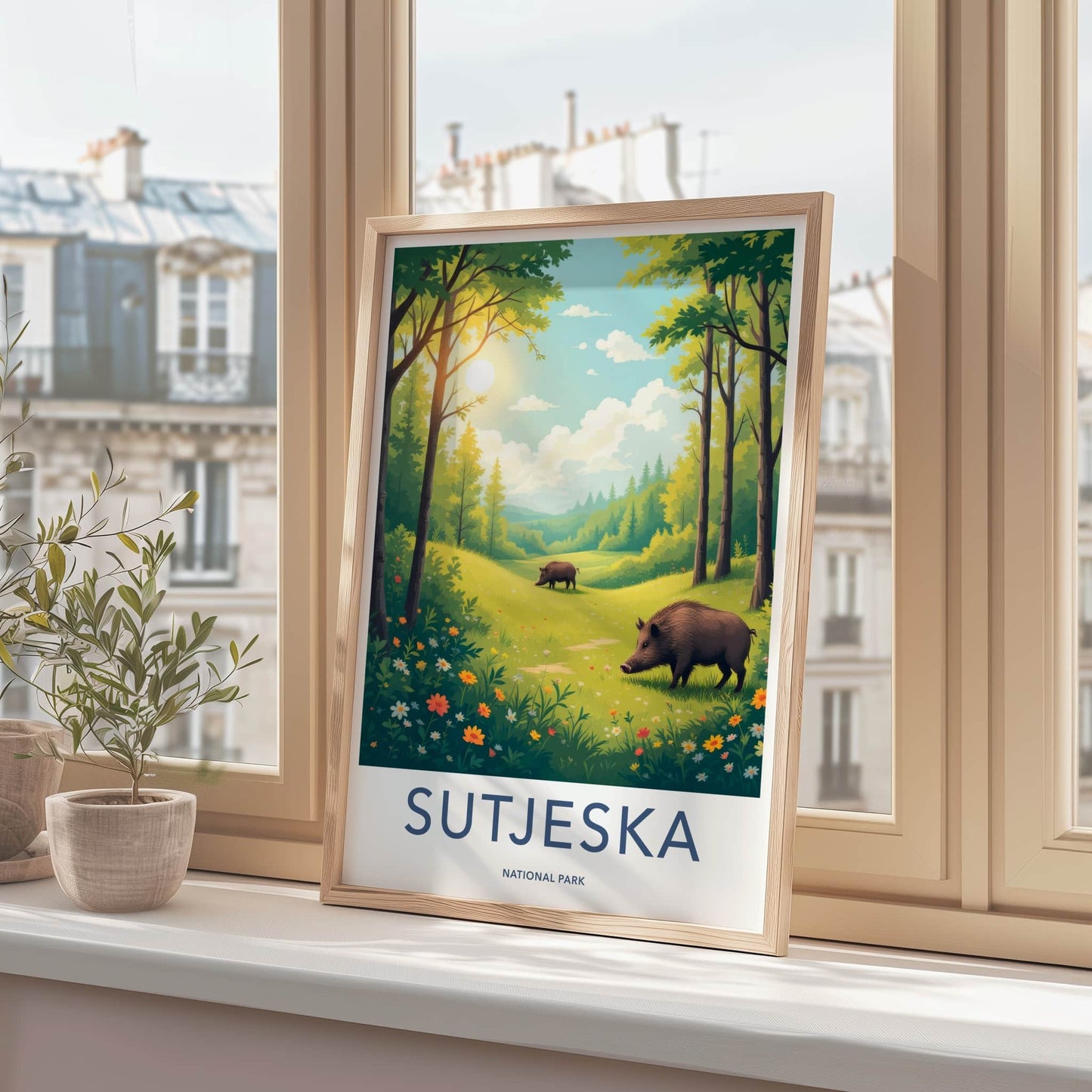 Sutjeska National Park Poster - Bosnia And Herzegovina Wall Art - Sunny Forest Boars Home Decor