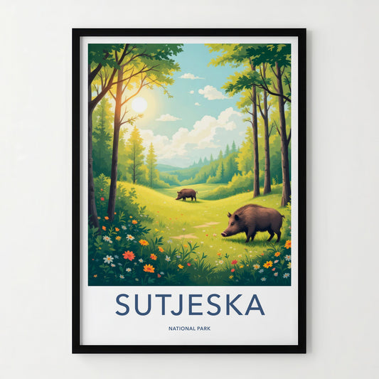 Sutjeska National Park Poster - Bosnia And Herzegovina Wall Art - Sunny Forest Boars Home Decor