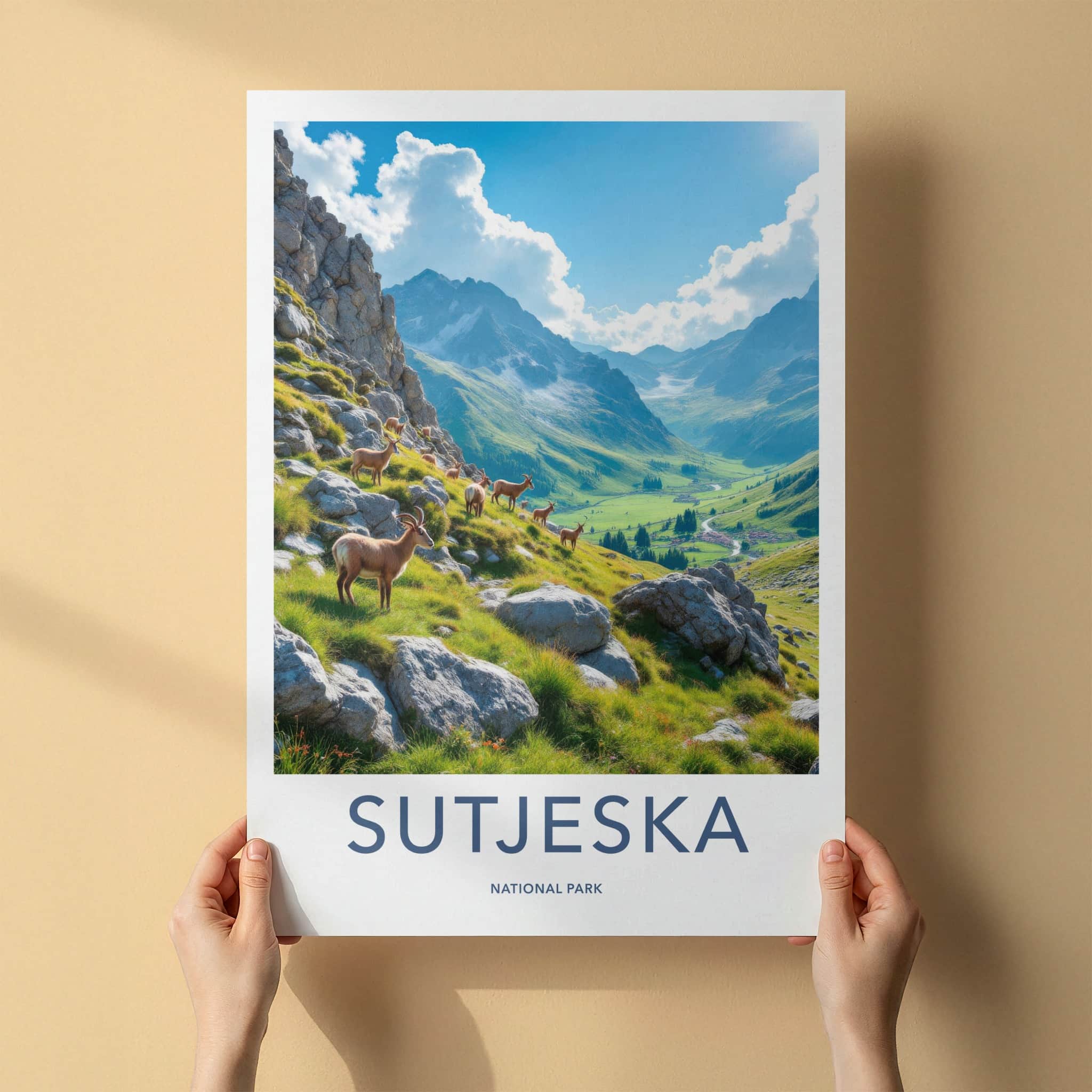 Sutjeska Poster - Bosnia and Herzegovina Fine Art - Mountain Goats Grazing Gift
